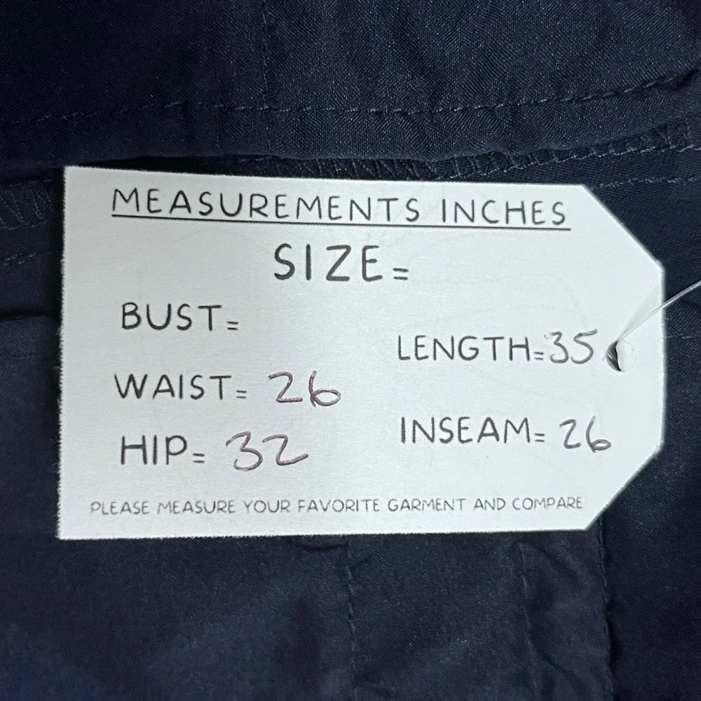 Chicos Pants Size 2R Navy Blue Pull On Ankle Slim Leg Stretch Trousers 3785 - Picture 8 of 9